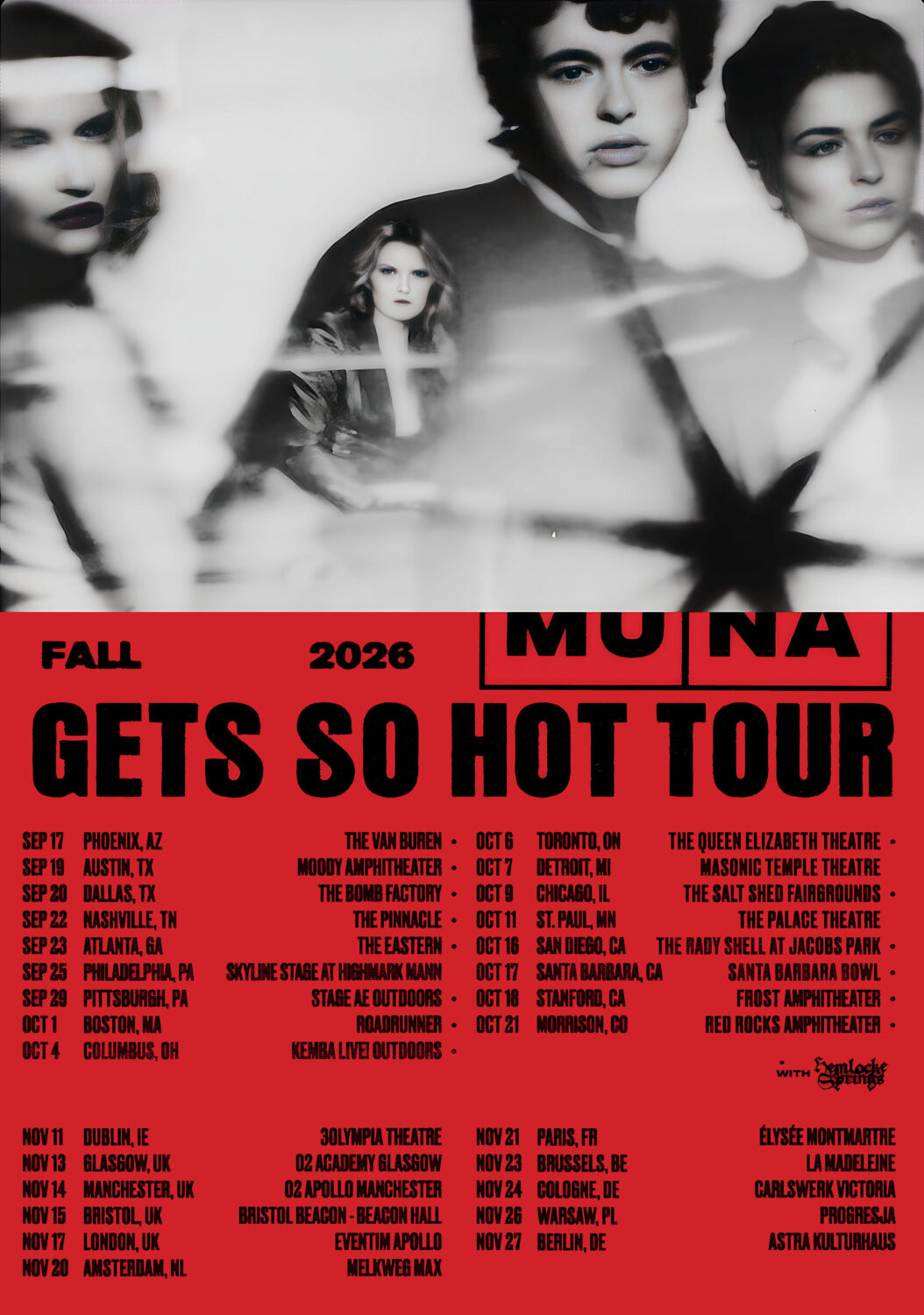 MUNA concert tour poster 2026